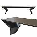 Modern Dining Table With Unique Geometric Legs And Sleek Wooden Top Design