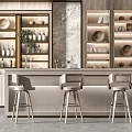 Modern Bar Chair Combination Bar Counter 3d model