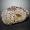 Natural Decorative Stone Featuring Brown And White Speckled Surface On Black Background 3d model