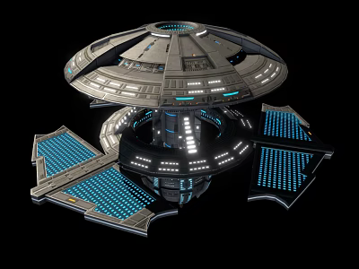 Space Station Spacecraft Spacecraft Spacecraft Science Fiction Spacecraft Alien Spacecraft Space Plane UFO Low Face Number Low Model Simple Model Superrealistic 3d model