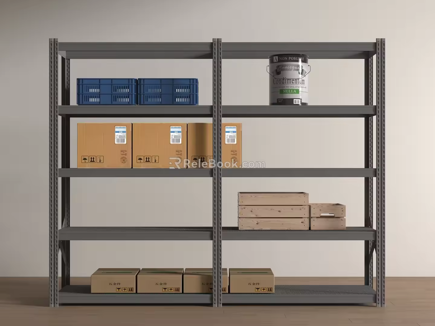 Modern shelf display rack express rack carton 3d model