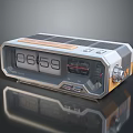 Modern Digital Alarm Clock With Wooden Panel Metal Frame And Radio Function 3d model