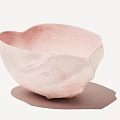 Pink Handcrafted Tableware Set Bowl with Irregular Shape Soft Texture and Modern Design 3d model