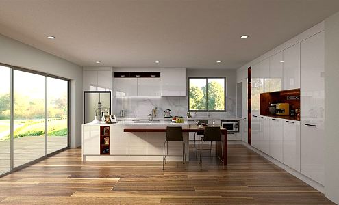 Open kitchen Modern kitchen 3d model