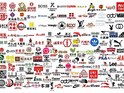Diverse Collection of Famous Brand Logos Including Various Global Brands 3d model