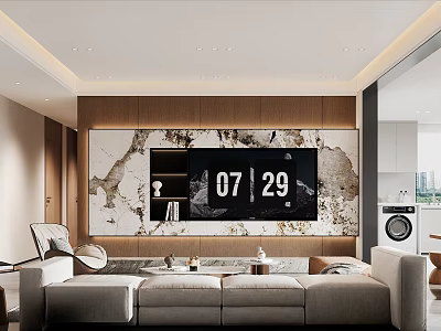 Modern Bedroom Interior Design With Cozy Bed And Decorative Wall Art 3d model