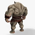 Muscular Mythical Creature With Strong Body Decorative Belt And Shorts