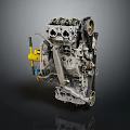 Automotive Engine Mechanical Assembly With Metal Parts Gear And Belt System