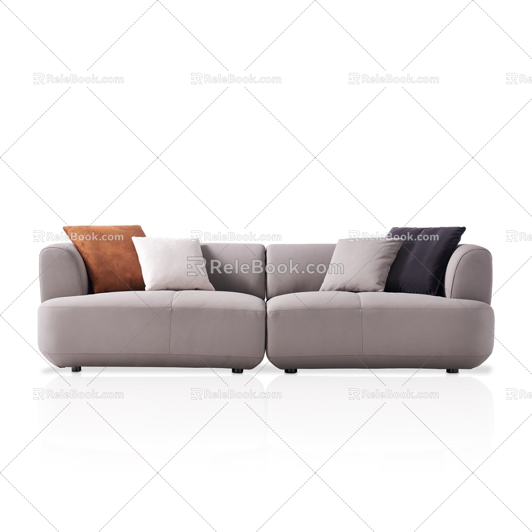 Double sofa combination 3d model