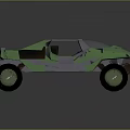 Green Off Road Concept Vehicle with Open Design Large Tires and Modern Digital Dashboard