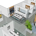 Modern Public Office Space With Open Layout Workstations Green Plants And Natural Light