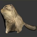 Cute Standing Cartoon Cat Game Movie Character With Big Eyes Light Brown White Fur