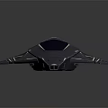 Futuristic Cosmic Spaceship with Sleek Dark Design and Blue Window for Interstellar Exploration