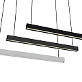 Modern Linear Pendant Lights With CREATE Lettering And White Illumination Design 3d model