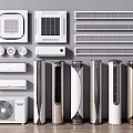 Various Types Of Air Conditioners And Fans With Modern Designs For Home Use