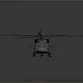 Shiny Silver Helicopter With Extended Main Rotors Tail Rotor And Cockpit Windows