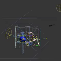 Cozy Cream Tone Living Dining Room With Green Velvet Sofa And Vintage Chandelier Design