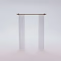 White Long Elegant Modern Window Curtains Hanging On Rod For Home Decor