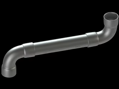 Stainless Steel Curved Pipe With Shiny Silver Surface And Secure Joint Connections 3d model
