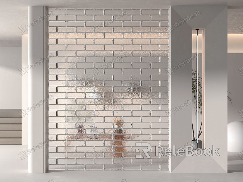 Modern glass brick glass brick partition porch model