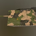 Military Armored Tank Featuring Camouflage Design Long Cannon Tracks And Star Emblem