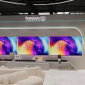 Modern Philips Electronics Mall Counter With Large Screen TVs And Sofa Seating 3d model