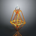 Modern Gold Geometric Household Decorative Item With Transparent Top Sphere Design