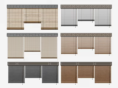 Various Colored Venetian Blinds with Stylish Designs for Home Windows 3d model