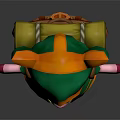 Cute Pig Character 3D Model Wearing Green Hoodie Yellow Scarf And Backpack