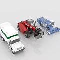 Various Types of Utility Vehicles Including Concrete Mixers Dump Trucks and Bulldozers
