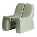 Sleek Modern Light Green Leisure Chair With Glossy Surface And Streamlined Design