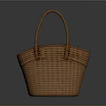 Handwoven Brown Woven Basket With Sturdy Handle And Classic Design