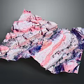 Garden Landscape Featuring Colorful Pink And Purple Rock Formations With Natural Terrain Design
