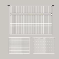 Modern Metal Grid Railings With Two Protective Sections Design On White Background 3d model