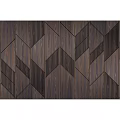 Modern Bed Accent Wall With Geometric Wood Patterns 3d model