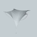 White Tensile Membrane Structure With Modern Geometric Design And Support Components