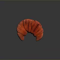 Freshly Baked Vibrant Red Croissant With Shiny Surface On Dark Background