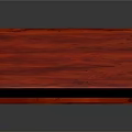Decorative Ornament Set Featuring Red Wooden Box With Open Lid And Wood Grain Texture