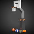 Cartoon Basketball Basketball Rack Basketball Basket Basket 3d model