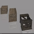 Wooden Swing Door Crate Design With Cross Structure And Storage Functionality 3d model