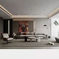 Modern Lounge Chair In Bright Living Room With Large Windows White Curtains And Green Plants