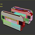 Two Modern Silver Electronic Devices With Red And Blue Accents Sleek Design And Reflective Surface