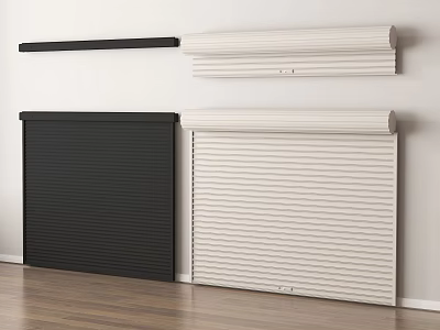 Black And White Wall Mounted Roller Shutters With Different Styles For Indoor Use 3d model