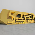 Golden 3D Letters Design for 5.1 Labor Day with Happy Holidays Text