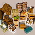 Camping Equipment Camping Storage Box Wooden Box Wine Barrel 3d model