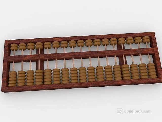 Science and Technology Exhibition Hall Showcasing Traditional Wooden Abacus With Beads 3d model 