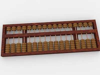 Science and Technology Exhibition Hall Showcasing Traditional Wooden Abacus With Beads 3d model