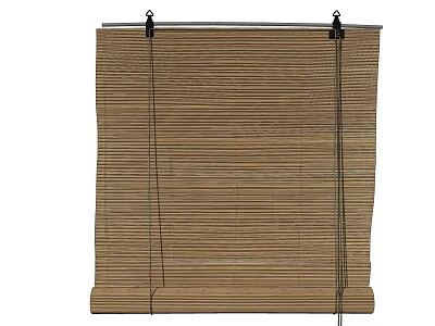 Natural Brown Bamboo Blinds With Vertical Slats For Home Window Decoration 3d model