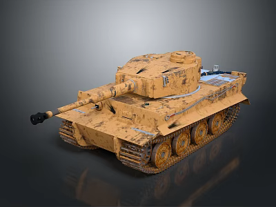 Realistic Military Battle Tank With Weathered Exterior Detailed Turret And Metal Tracks 3d model