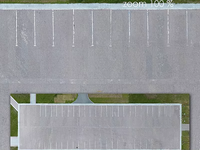 Parking Lot Components Including Parking Spaces Grass Dividers And White Line Markings 3d model